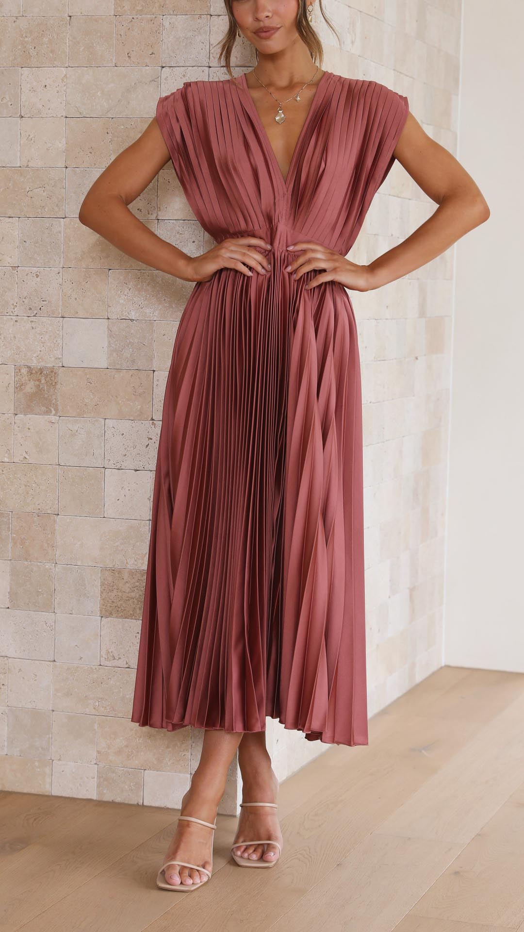 Stella - Pleated Maxi Dress