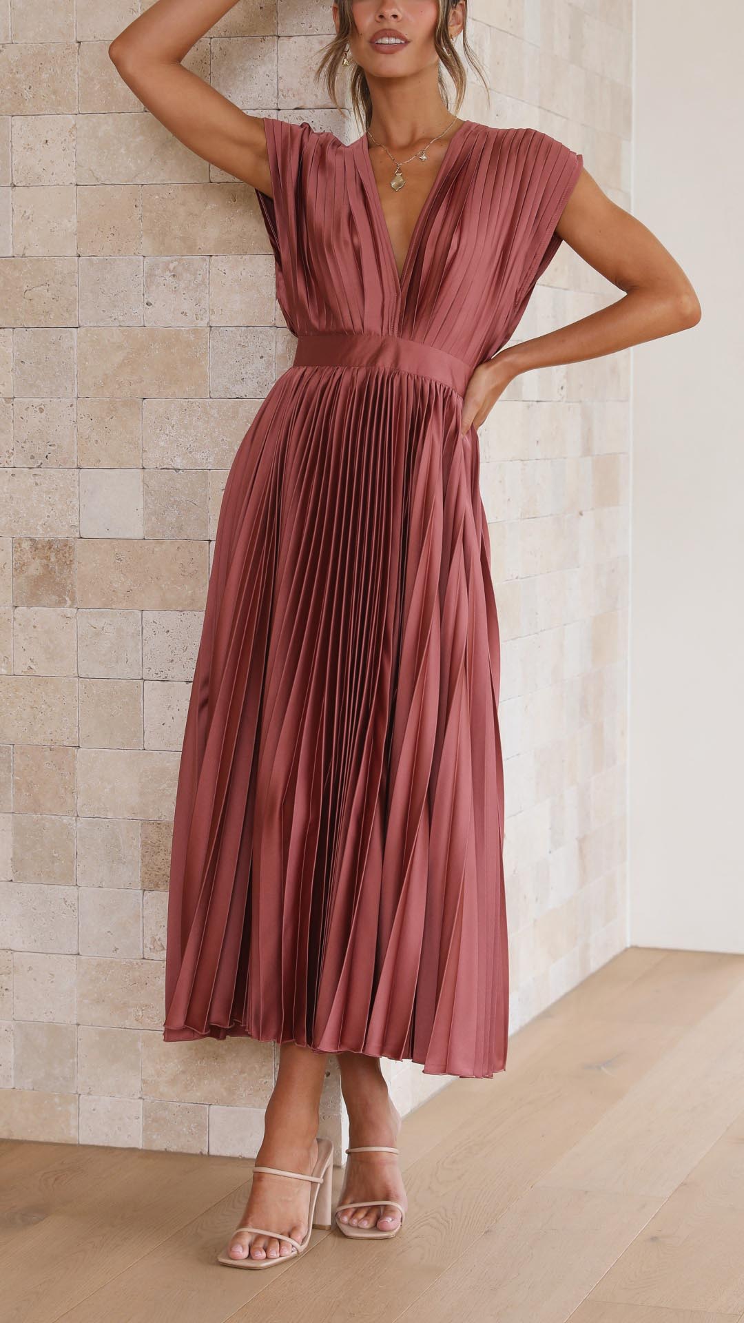 Second image of Stella - Pleated Maxi Dress