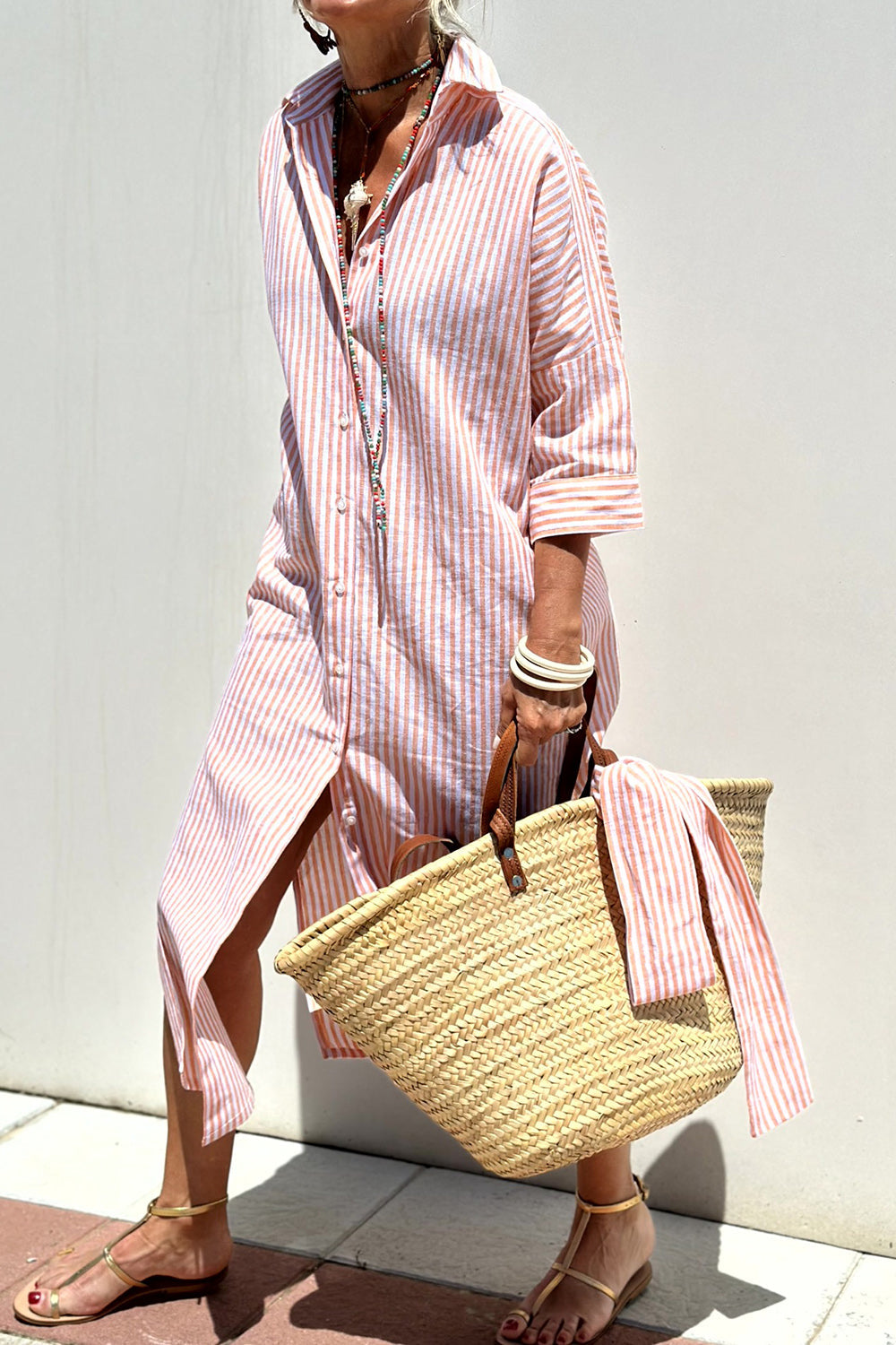 Faith Striped Shirt Dress