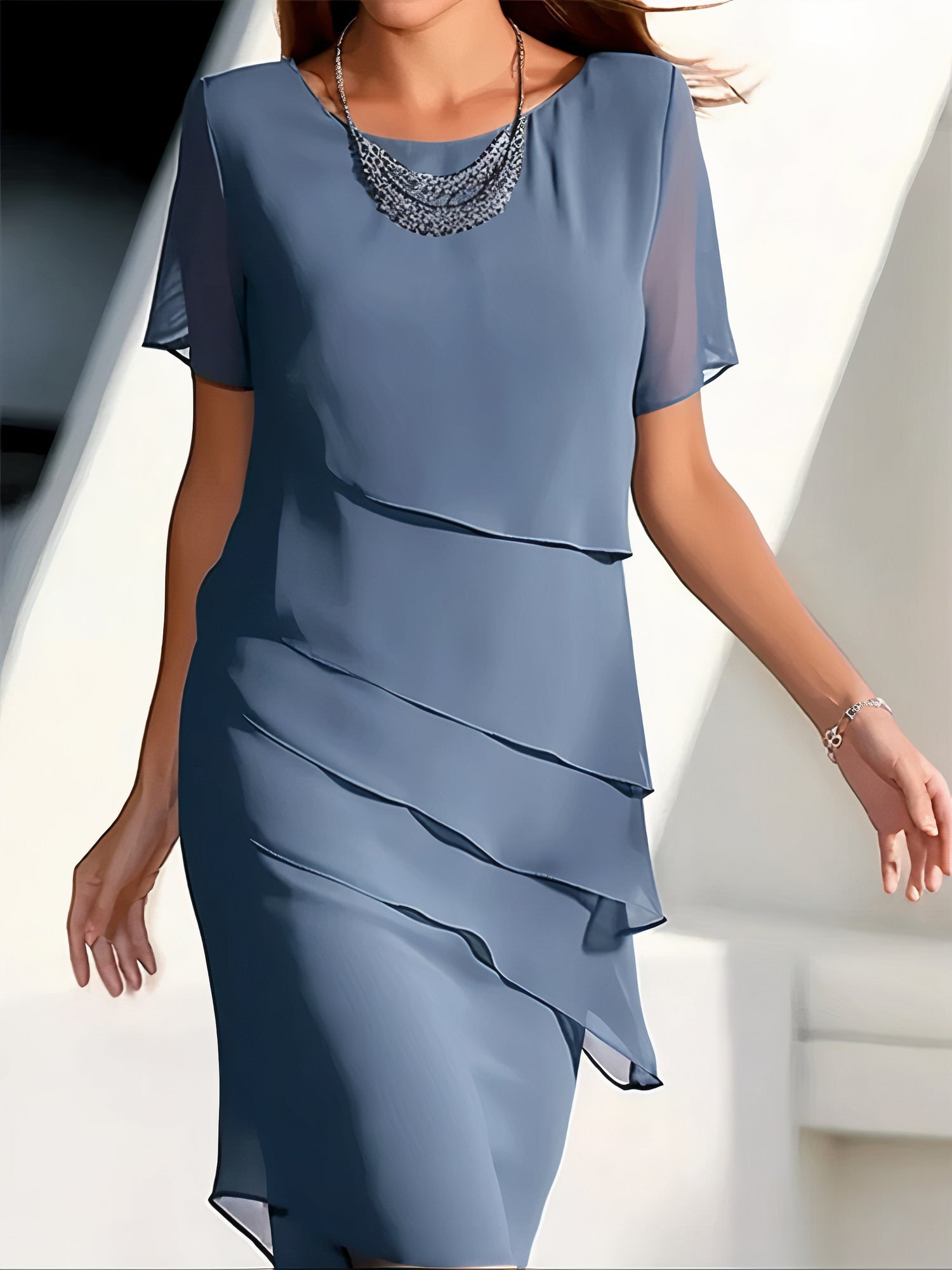 Second image of Arya - Tiered Chiffon Dress